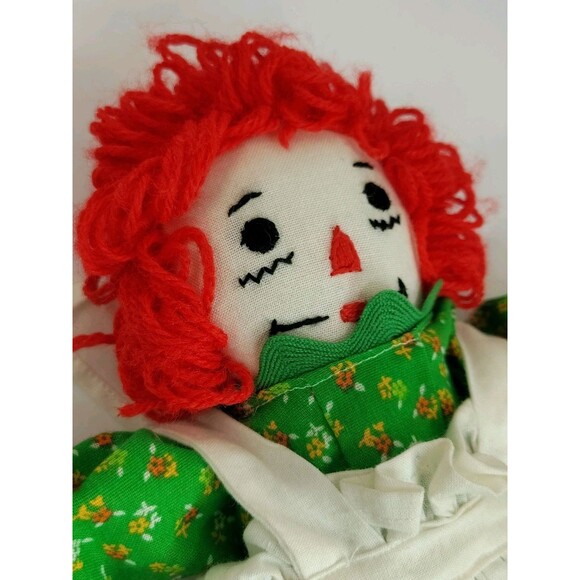 Vintage 1970’s OG 13” Raggedy Ann White Collar, Rare OG Green Dress - Picture 7 of 16